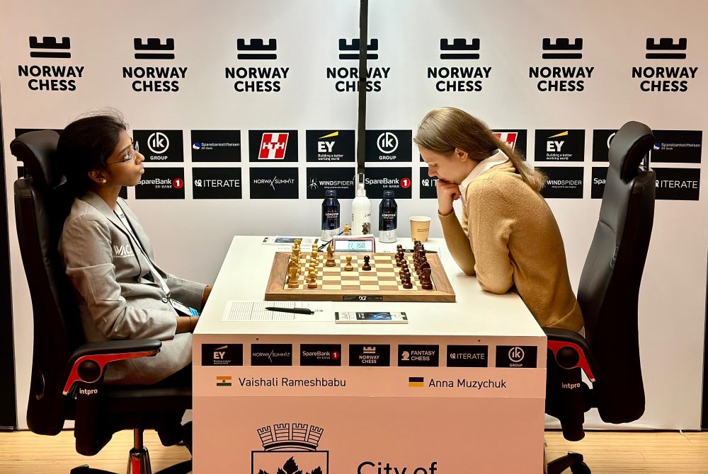 Norway Women Chess. Vaishali and Anna